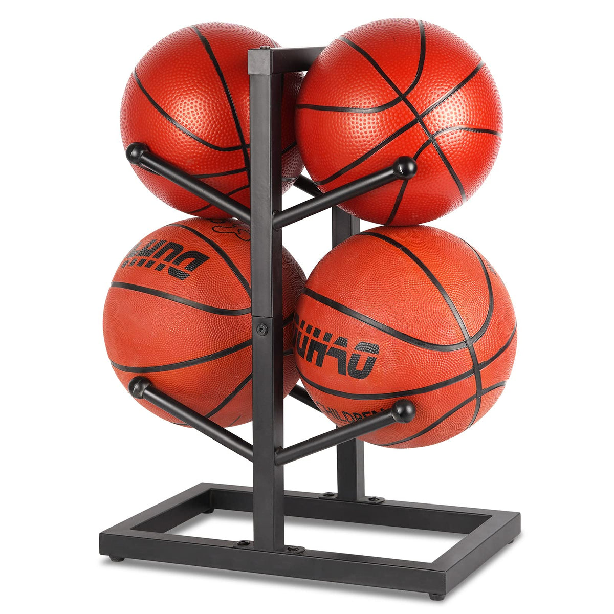 Fitlyiee front view of metal rack showing compact storage benefit