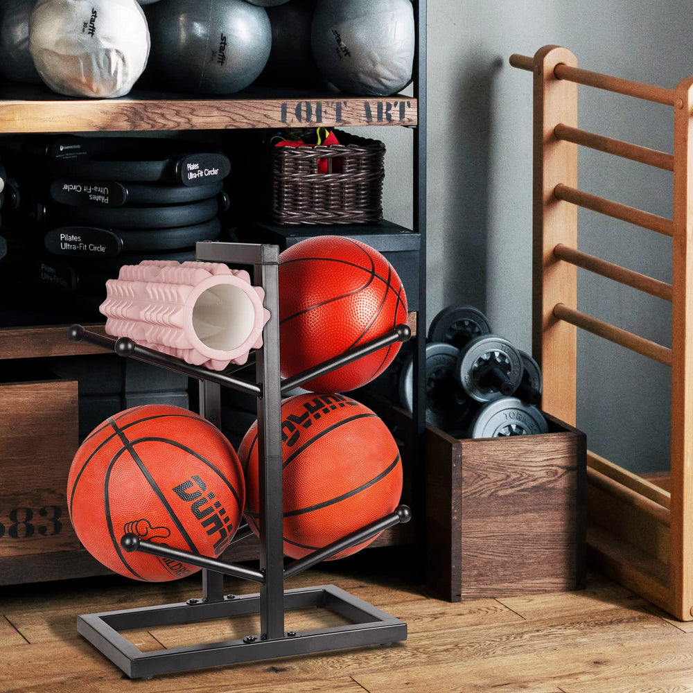 Fitlyiee rack next to basketball showing accurate size and scale