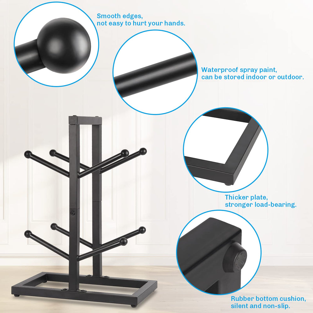 Fitlyiee two-layer rack loaded with balls showing organized storage