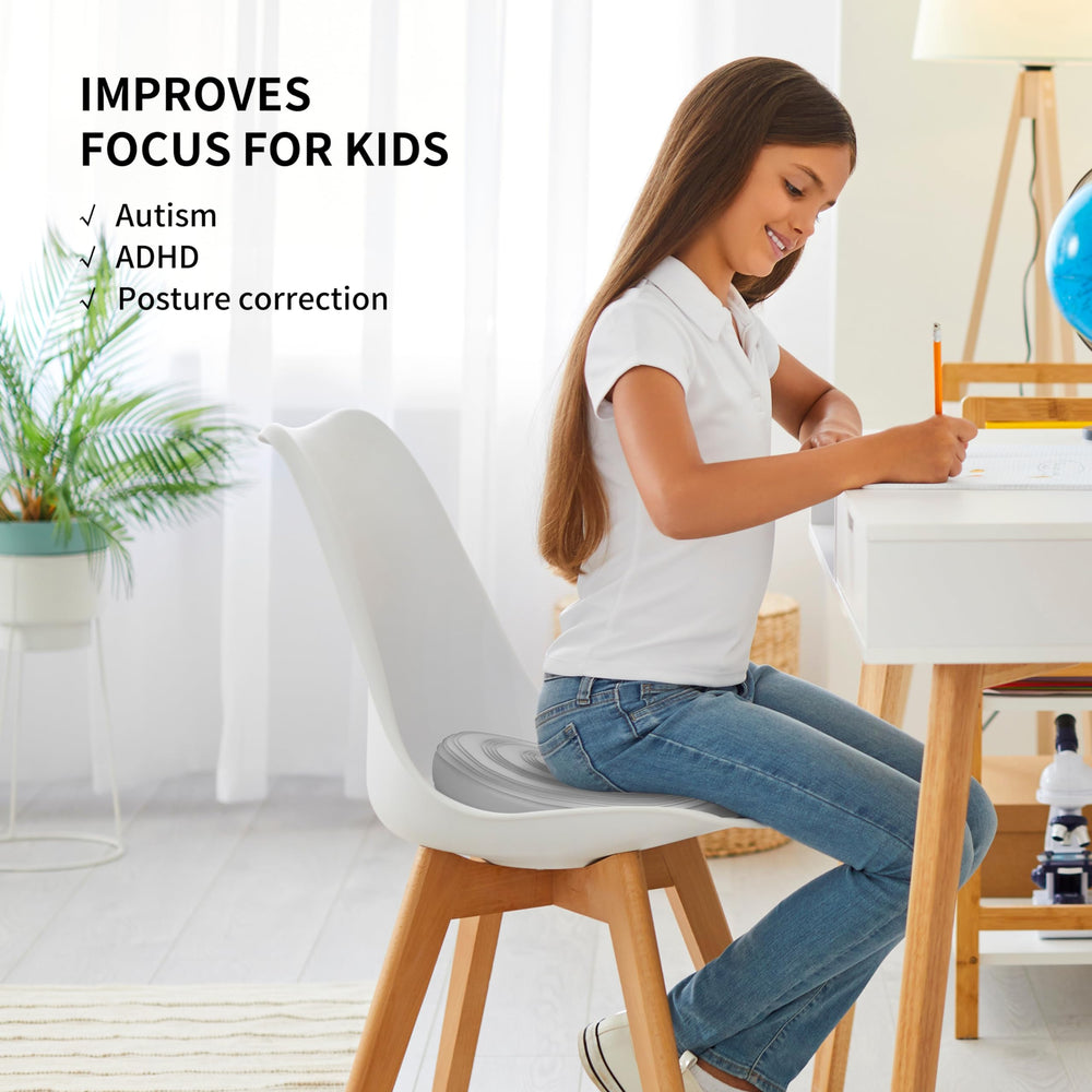 FITMIND cushion next to ruler shows 13-inch portable size