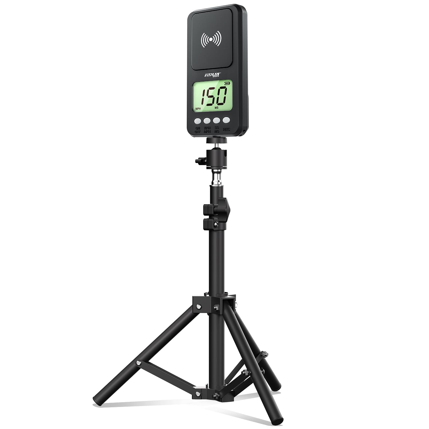 Fitplay Sports rotatable radar front view showing compact design and portability