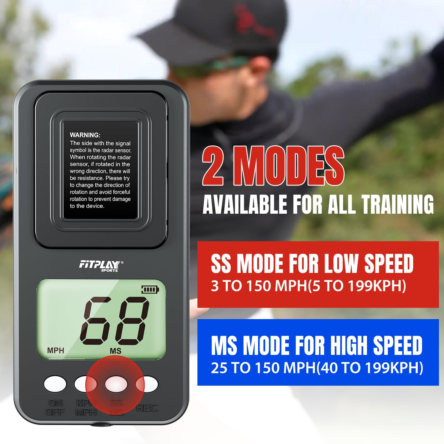 Fitplay Sports radar rotated 180 degrees demonstrating flexible aiming for solo drills