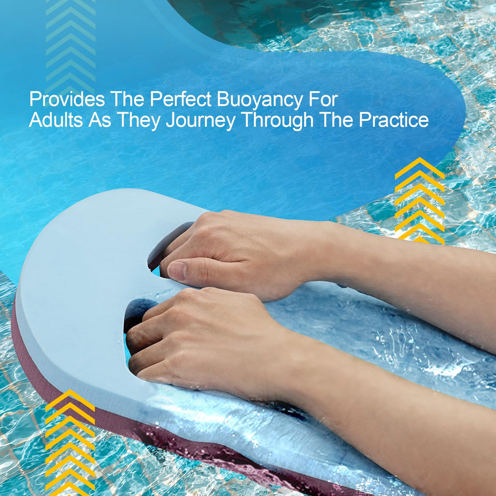fitply kickboard held in hand illustrating adult size and portability