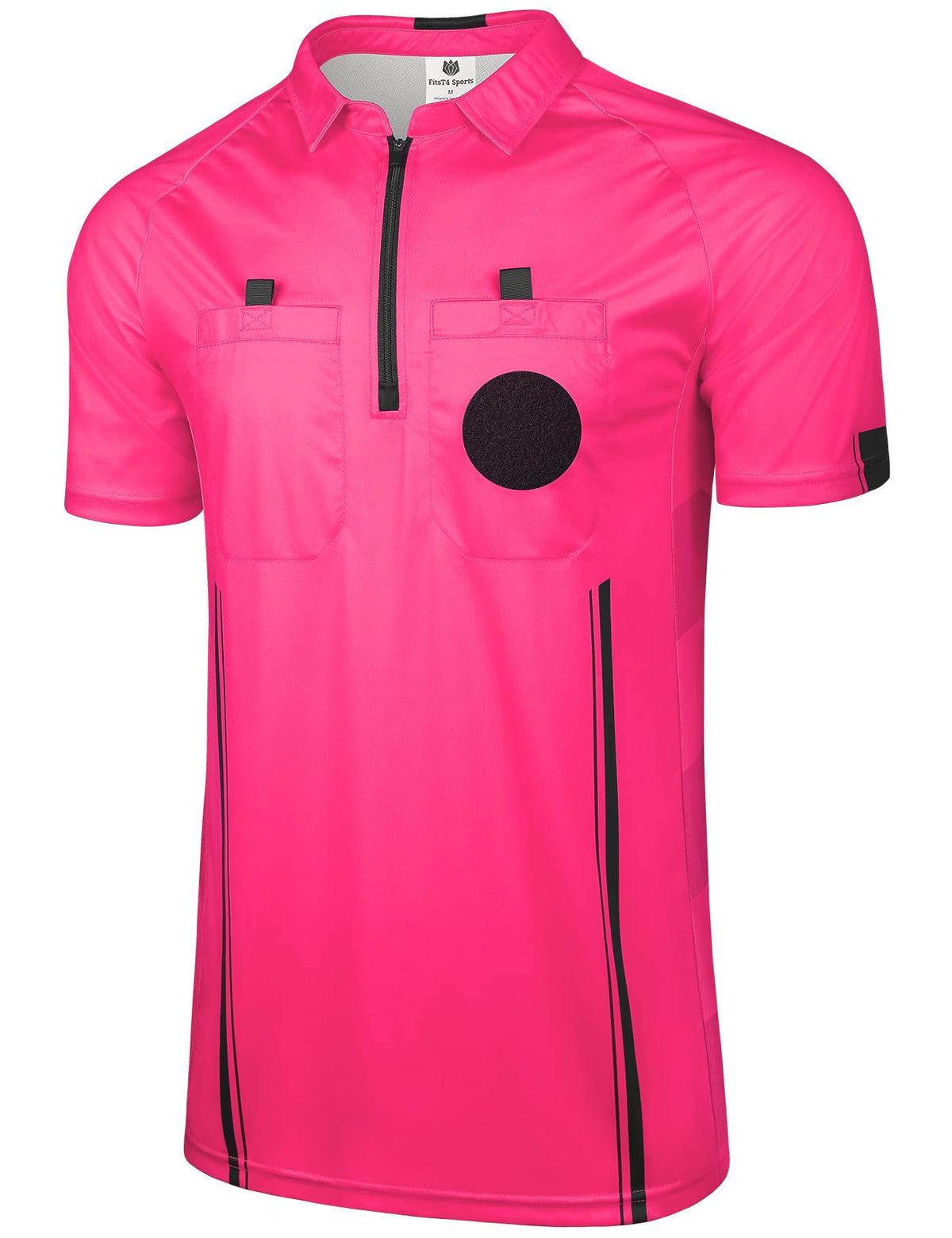 FitsT4 Sports front view pink referee jersey showing professional look and visibility