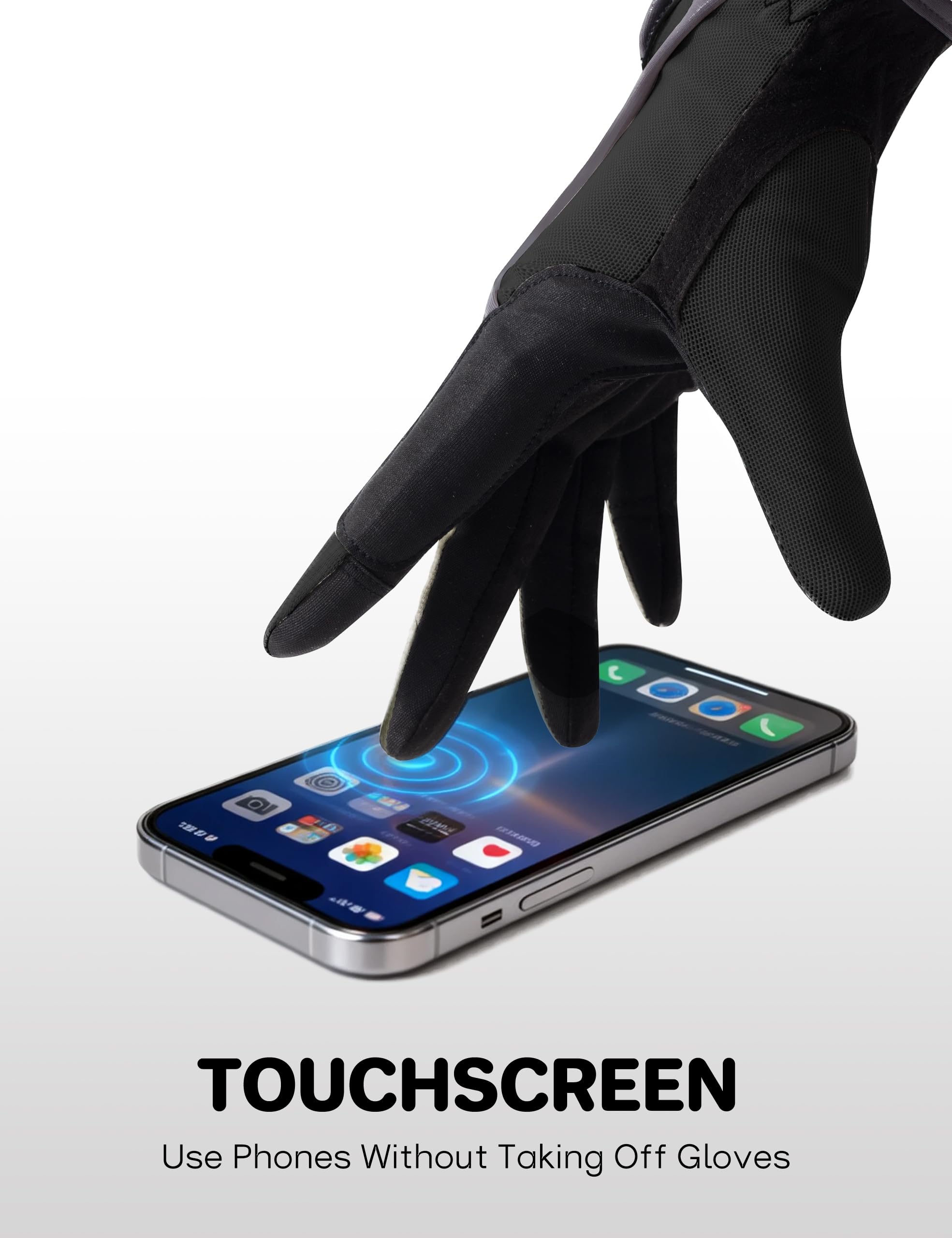 FitsT4 Sports fingertip touching phone to show touchscreen convenience