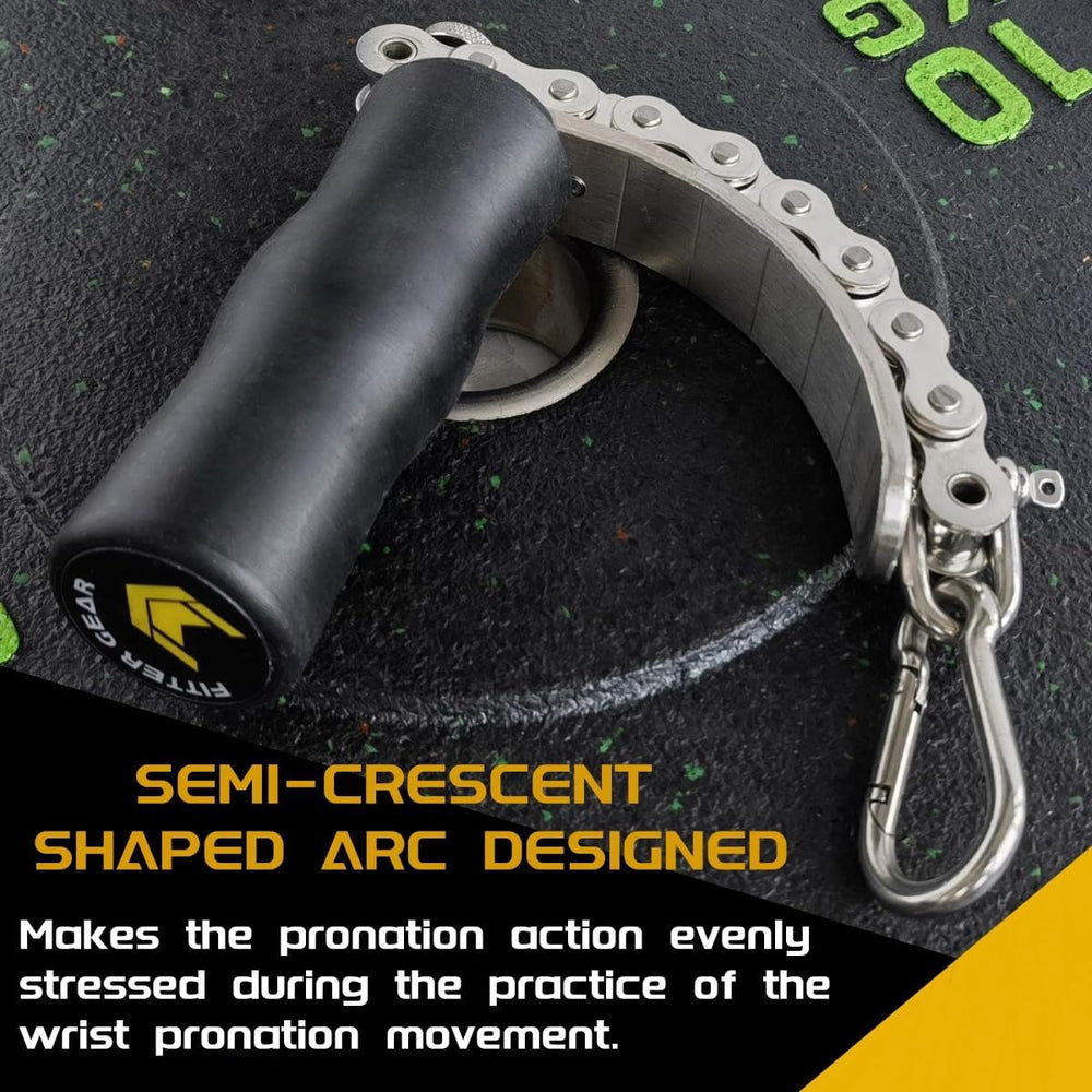 FITTERGEAR side profile highlighting crescent shape that guides wrist rotation
