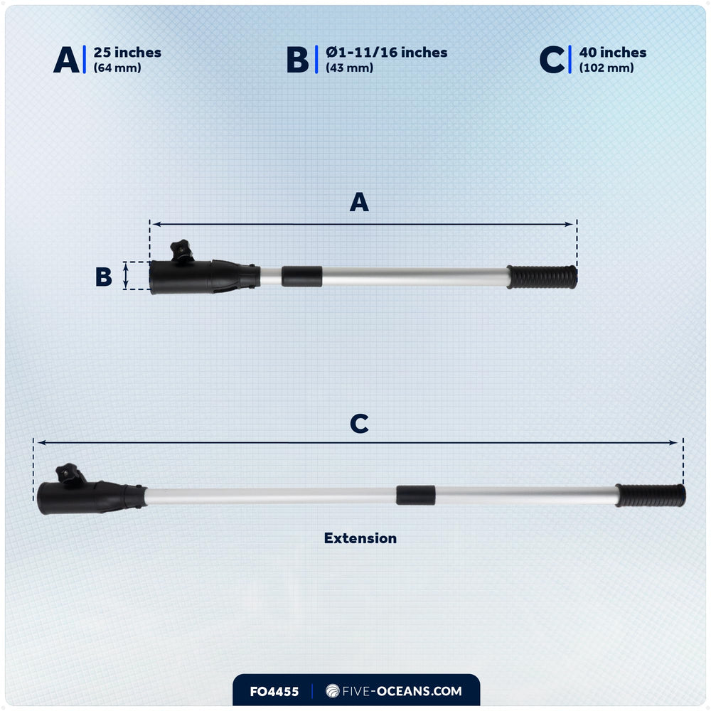 Five Oceans installed on a small boat being used while standing for improved control