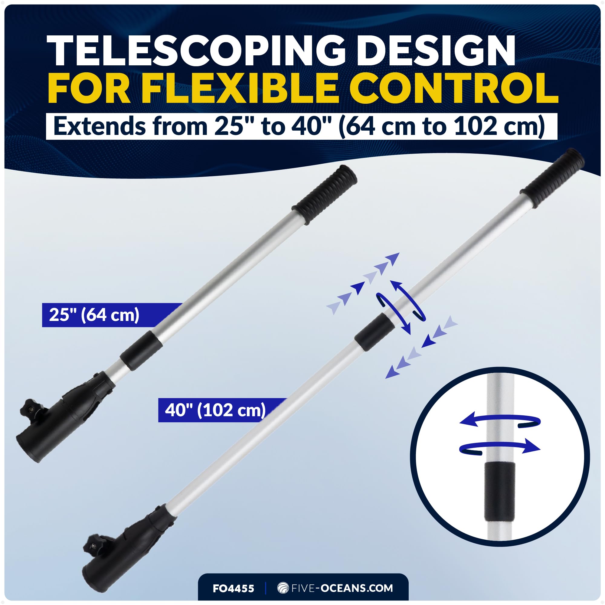 Five Oceans anti-slip soft-touch handle for comfortable wet-weather grip