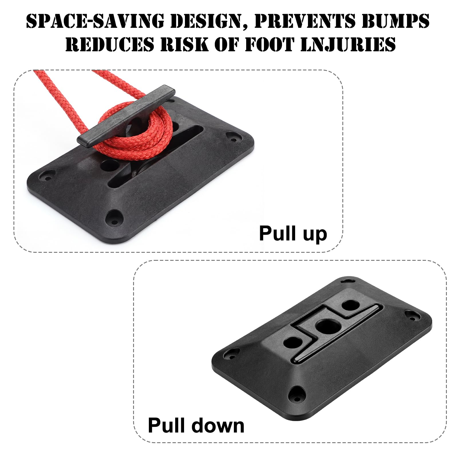 Fiwochic flip-up mechanism close-up showing quick deployment benefit