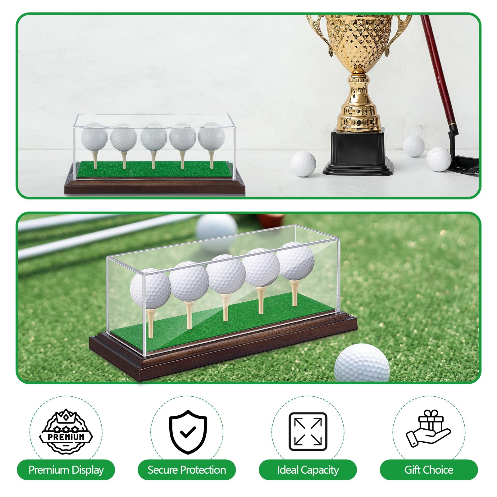 Fiwochic artificial turf and tees detail protecting balls and adding texture