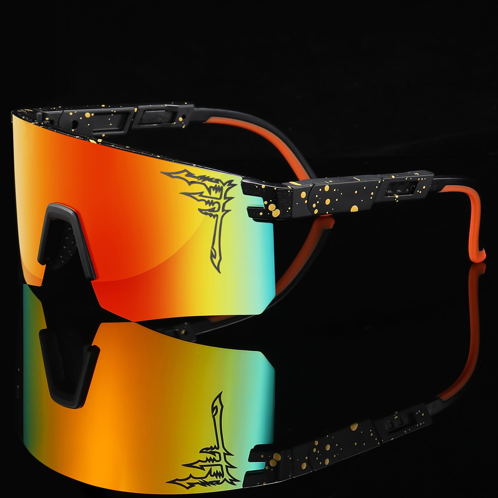 FIXEROS lens close-up highlighting polarized mirror and UV400 protection benefit