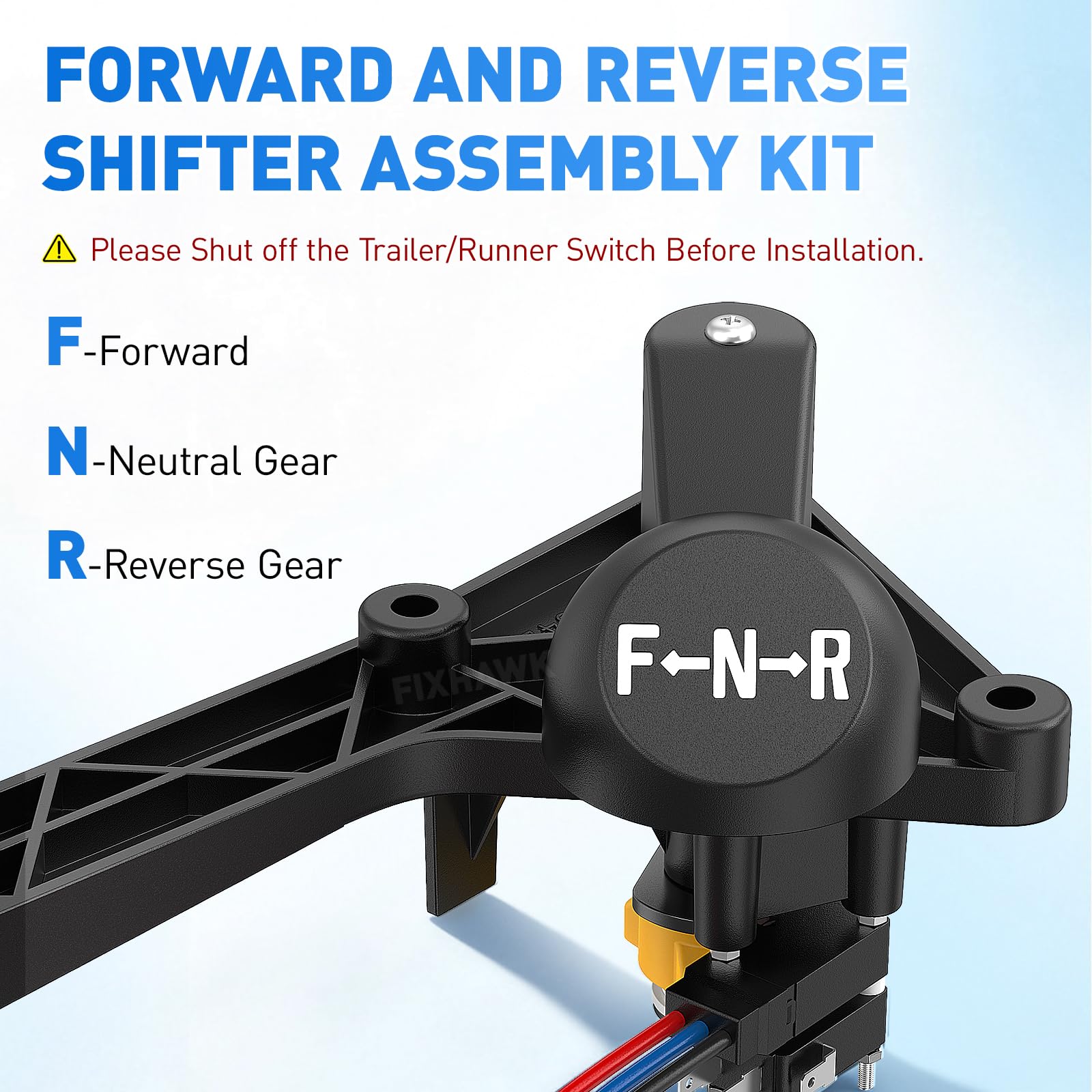 FIXHAWK shifter side profile displaying pre-set angle and durable construction for easier installation