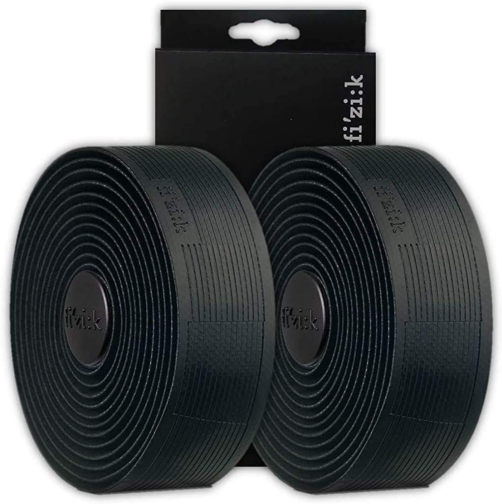 Fizik Vento front packaging showing two black rolls and clear label, improved grip