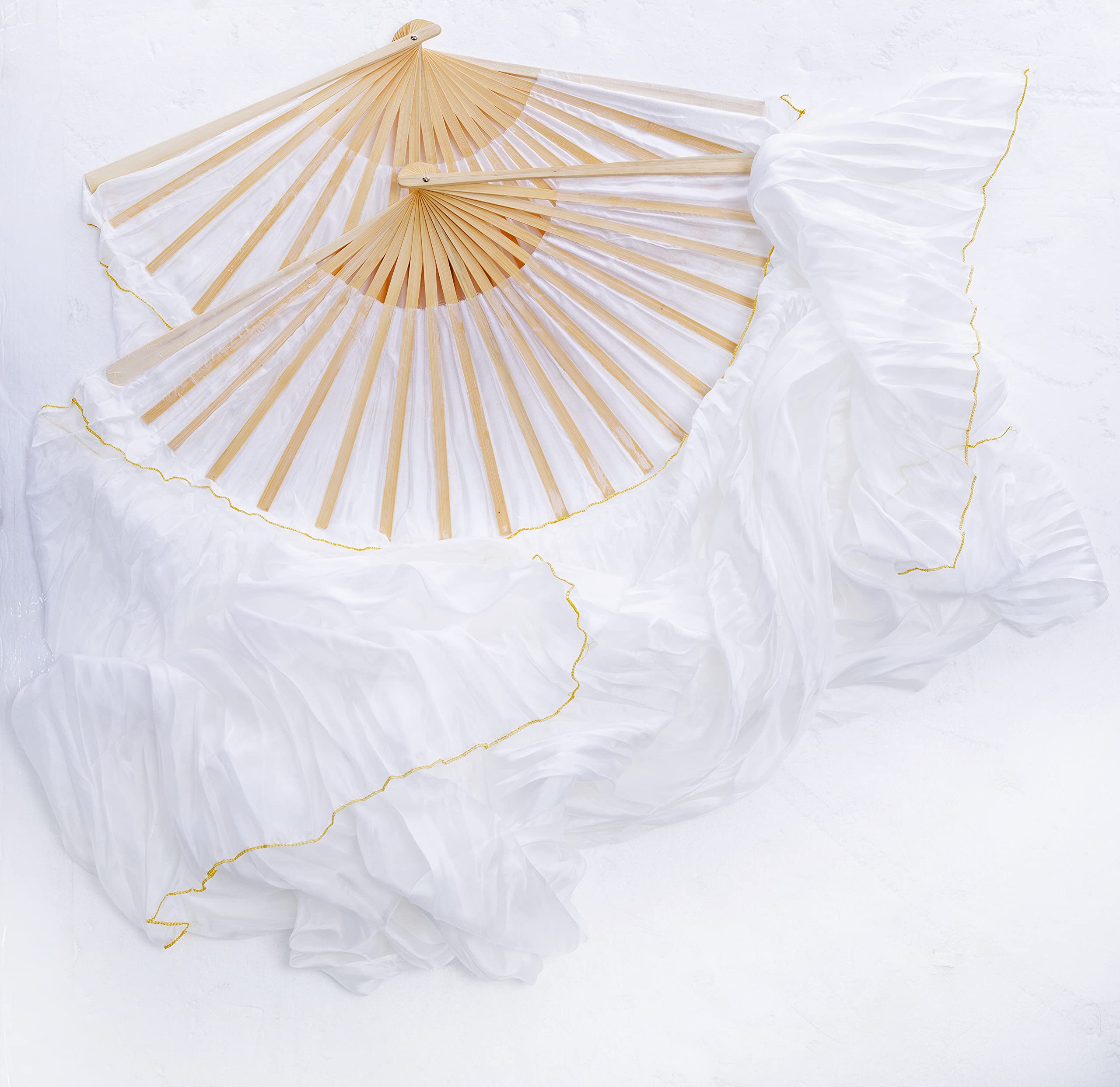 FJYIRI folded veils stored in a costume bag to protect silk and extend lifespan