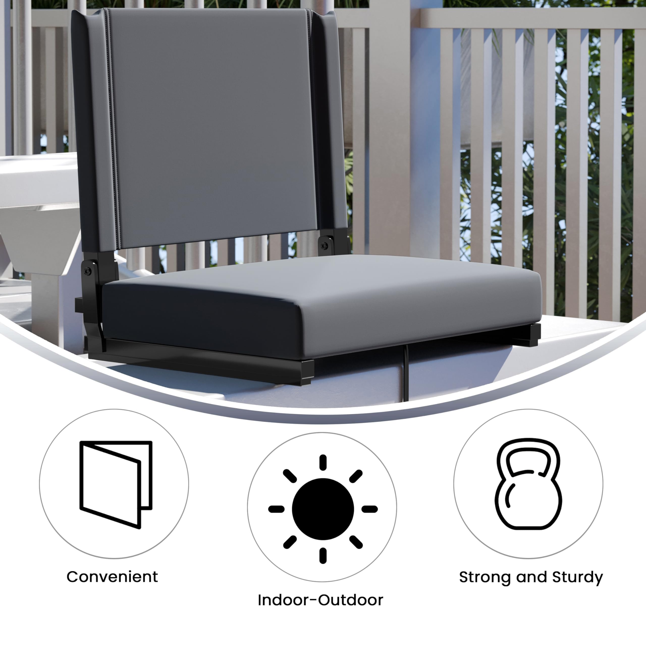 Flash Furniture close-up of 3 inch foam padding for cushioned long-event comfort