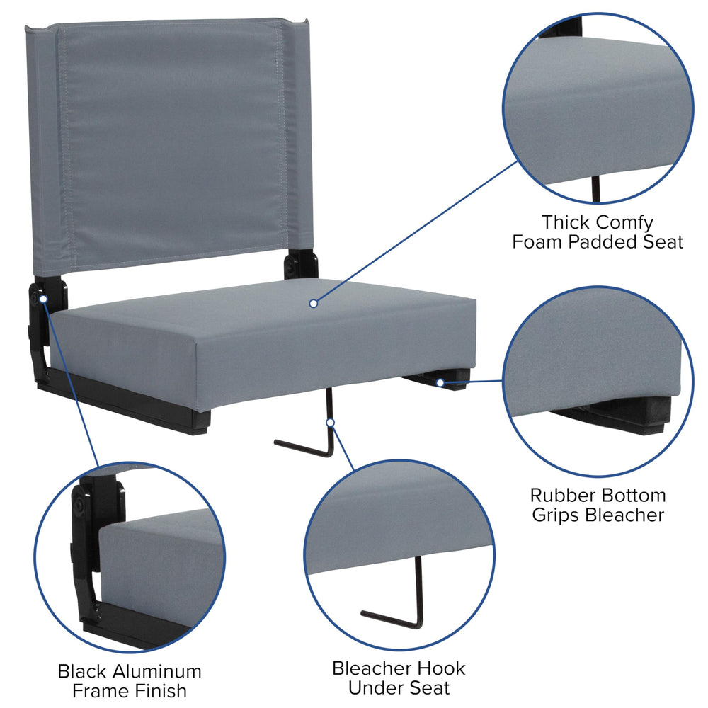 Flash Furniture seat next to a water bottle for clear size and scale comparison