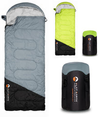 Flat Earth Performance front view of sleeping bag showing full length and shape for comfortable fit