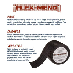 Flex-Mend woven polyethylene texture close-up, shows rugged backing strength