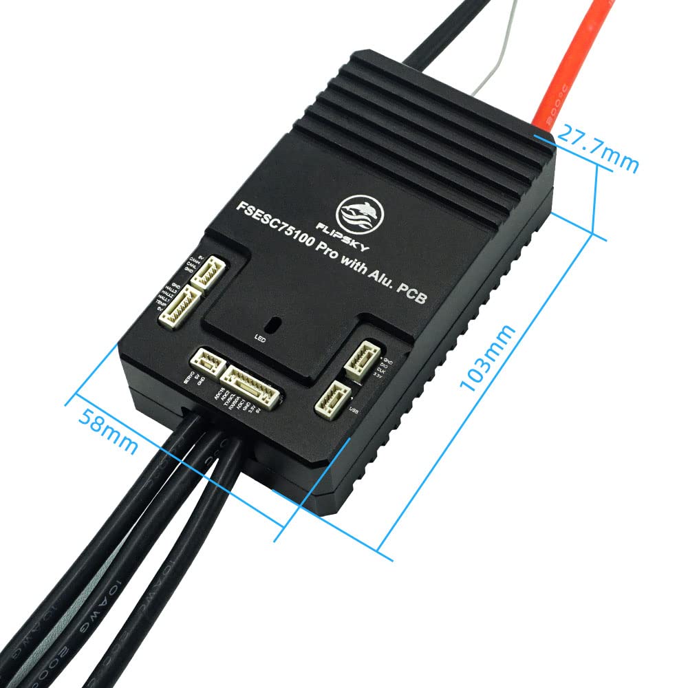 FLIPSKY connector and 10AWG wiring view for reliable high-current performance