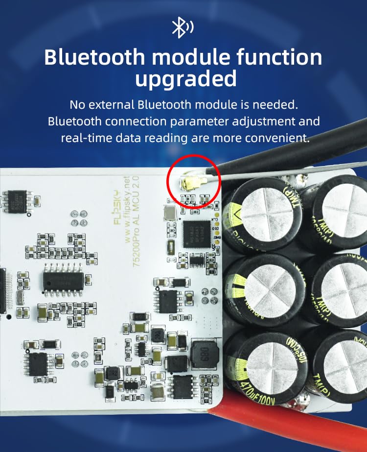 FLIPSKY connector close-up showing wiring points for reliable connections