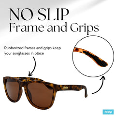 Floatys brown polarized lens reflection shows glare reduction benefit