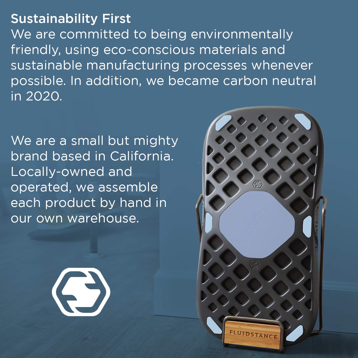 FluidStance Plane material close-up recycled tire tread showing eco-friendly benefit