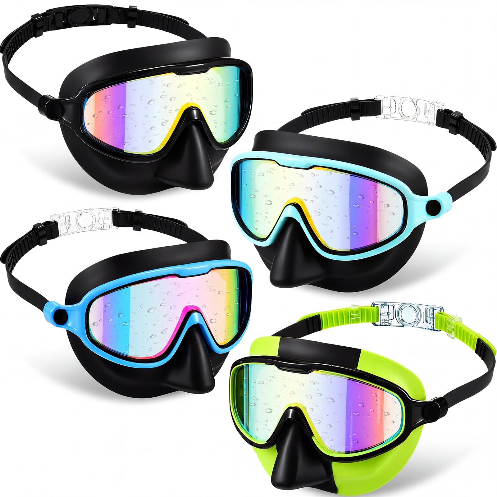 Flutesan front packaging showing four colorful kids goggles for easy choice