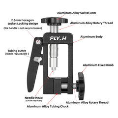 FLY_H blade close-up highlighting replaceable sharp edge for neat, perpendicular cuts