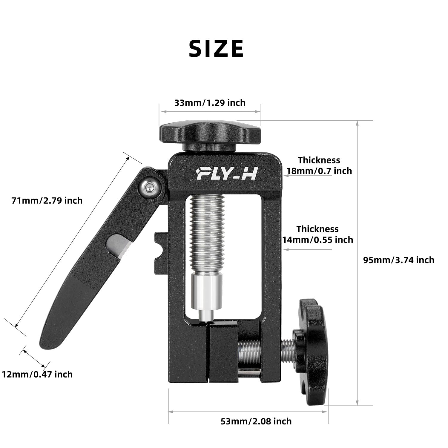 FLY_H detachable cross-arm knob and components revealing modular serviceability benefit