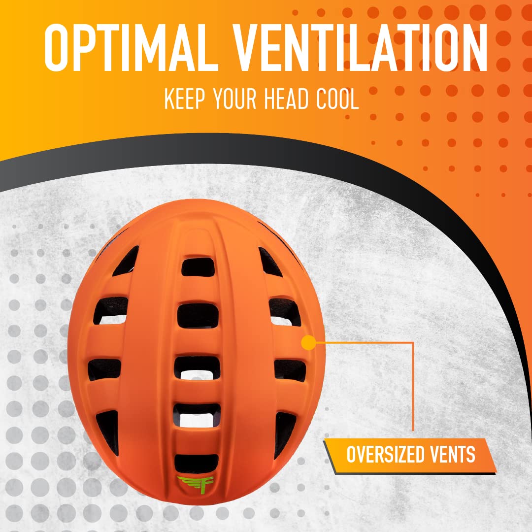 Flybar helmet top vents view showing airflow design to keep kids cool