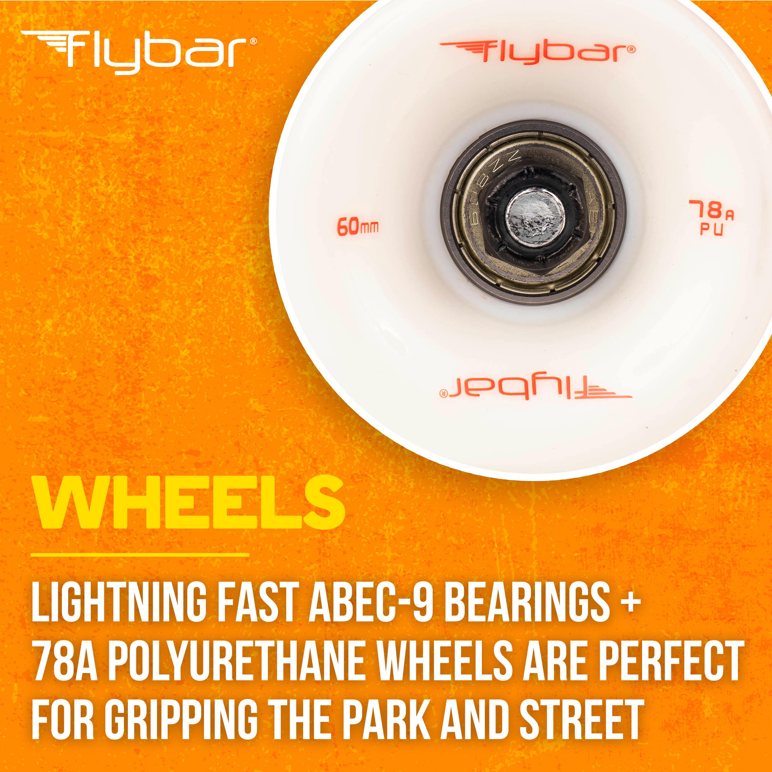 Flybar skateboard beside backpack to show 27.5-inch compact size for travel convenience