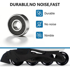 FLYDAZZLE 8mm metal and 6mm plastic bearings displayed showing compatibility options