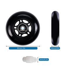 FLYDAZZLE wheel installed in skate frame showing easy fit and stable performance