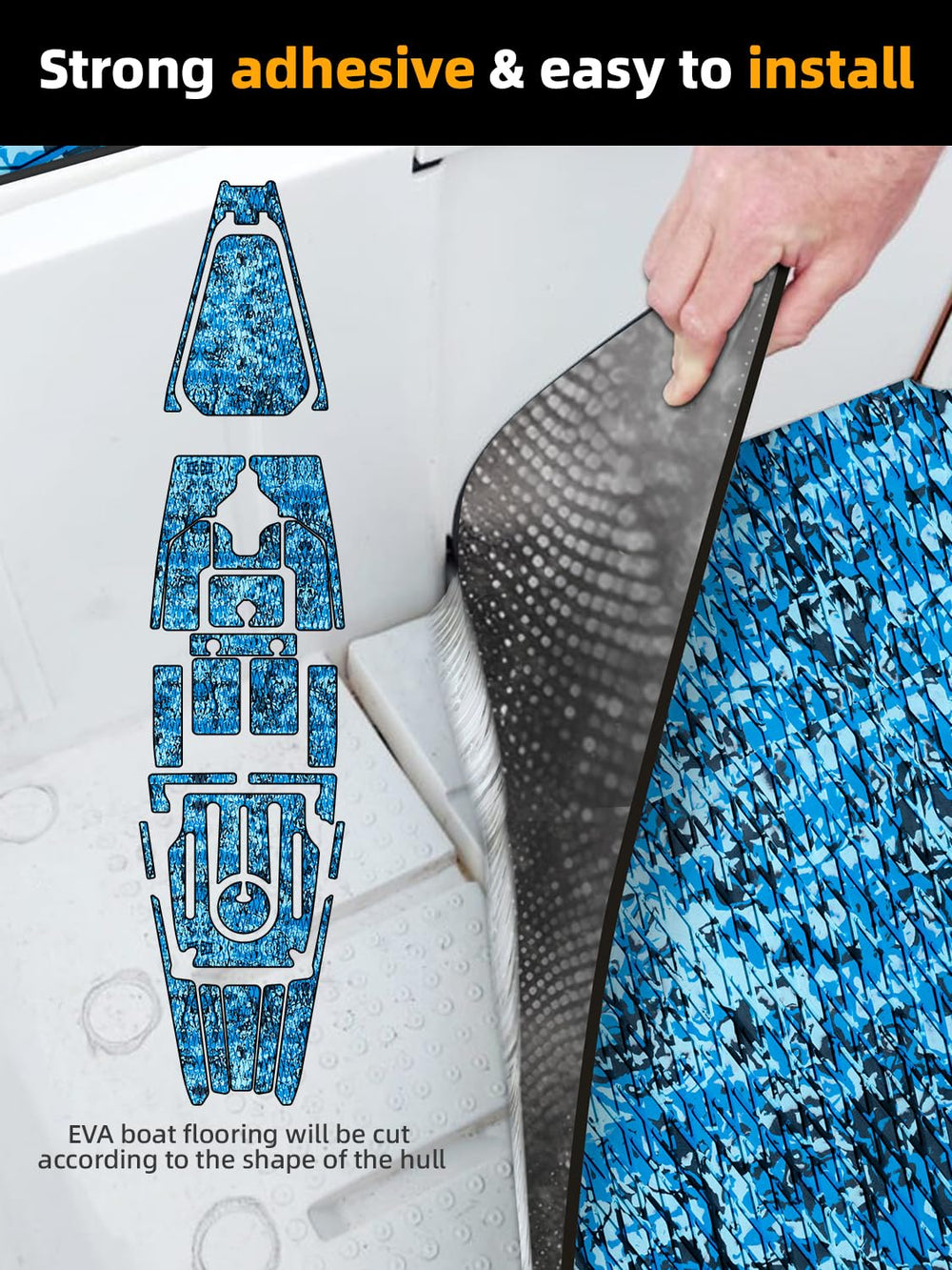 FOCEAN adhesive backing peeled to show strong stick benefit