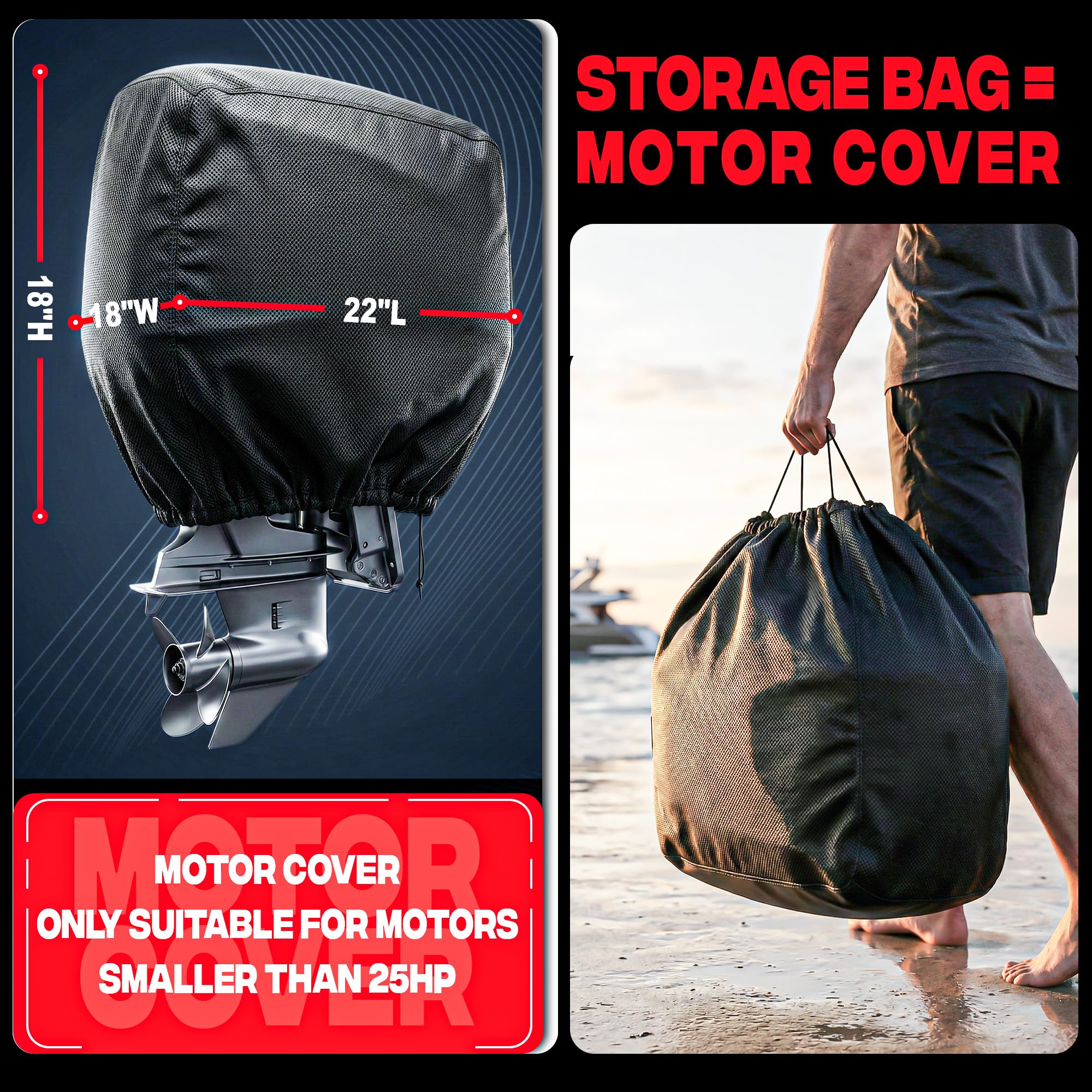 FOCEAN boat covered and trailered in driveway illustrating easy storage