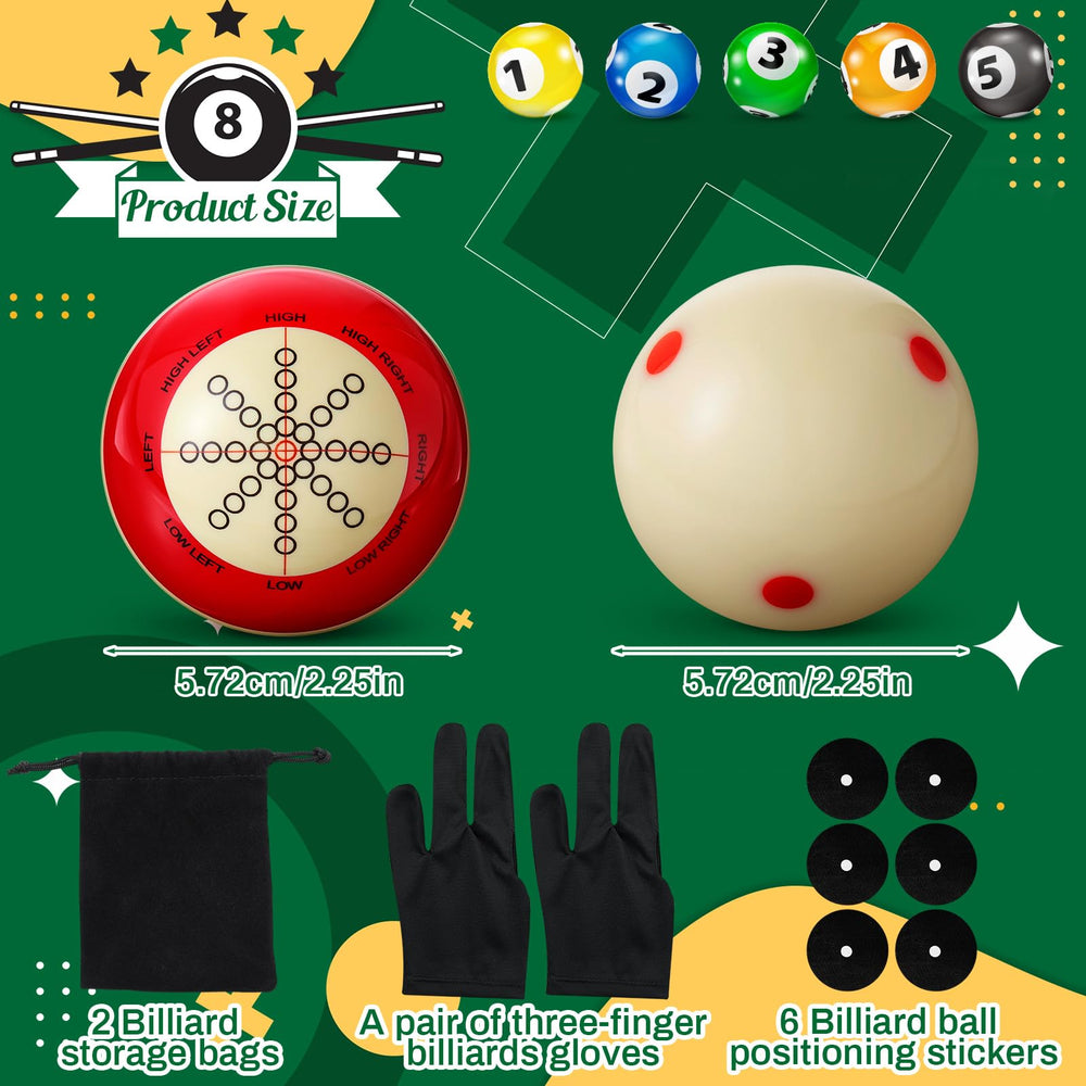 Foilswirl double-sided cue ball close-up highlighting impact points