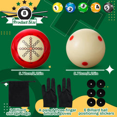 Foilswirl double-sided cue ball close-up highlighting impact points