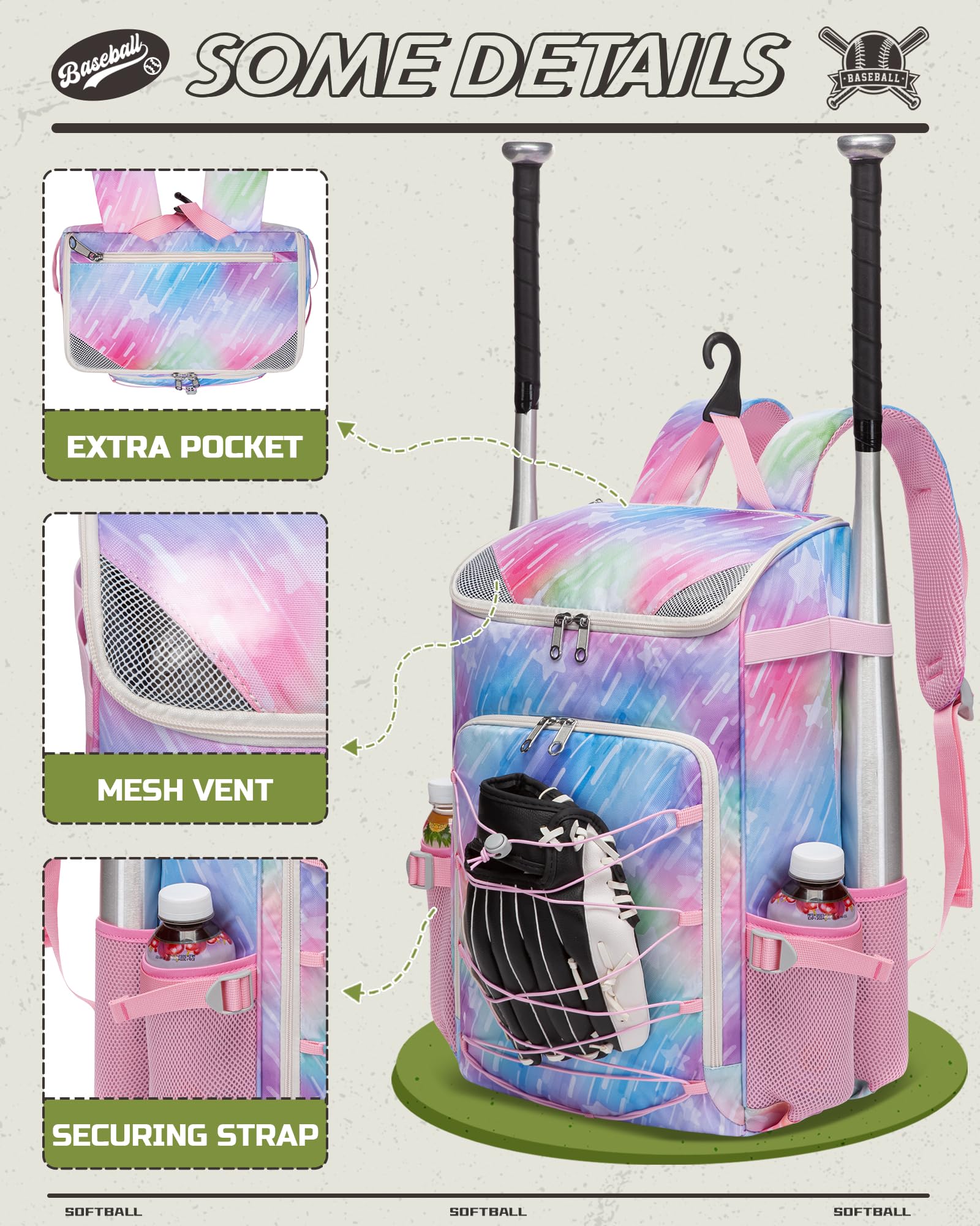 FOKDUVB image of bat sleeves and bottle pocket converting to hold bats securely