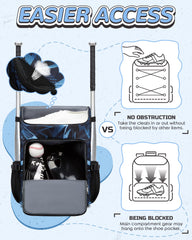 FOKDUVB bat sleeves and bottle pockets open showing secure bat and bottle carry