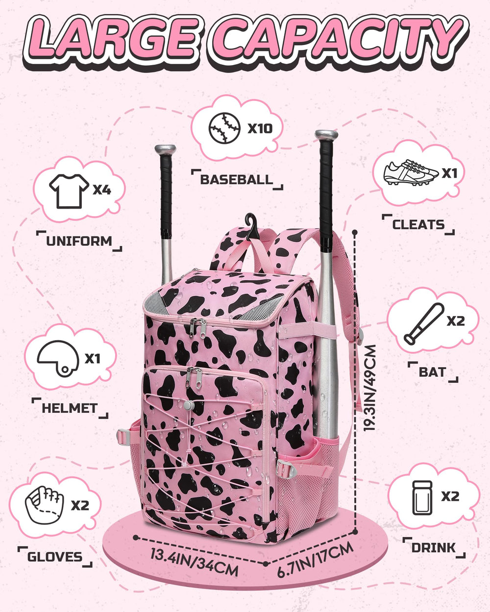 FOKDUVB side view with bottle pockets and bat sleeves for secure transport