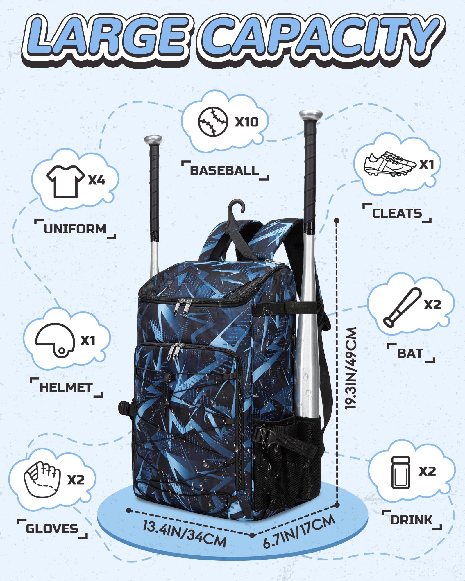 FOKDUVB top shoe pocket with cleats demonstrating ventilated storage benefit