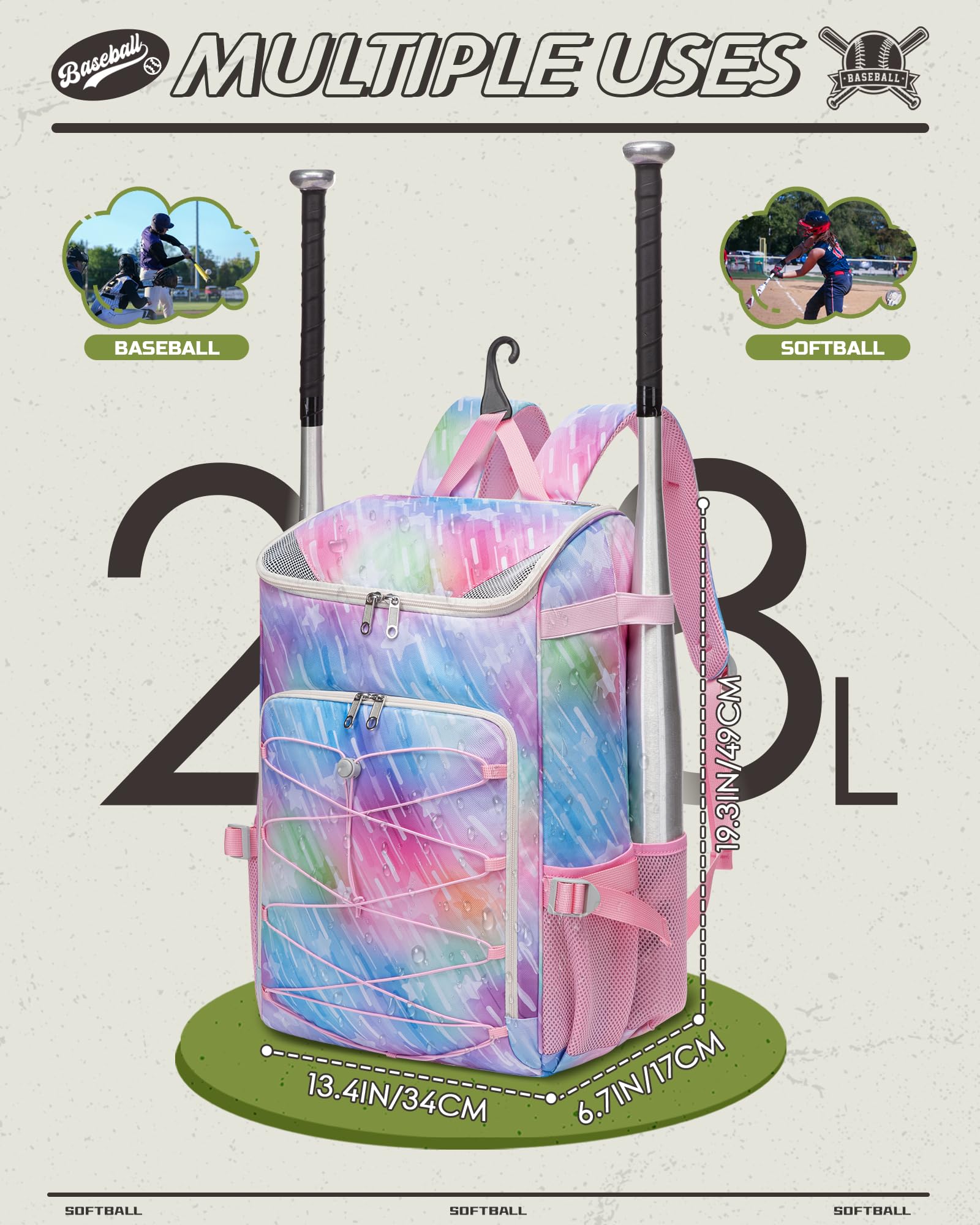 FOKDUVB top zippered pocket and D-rings holding small items and accessories