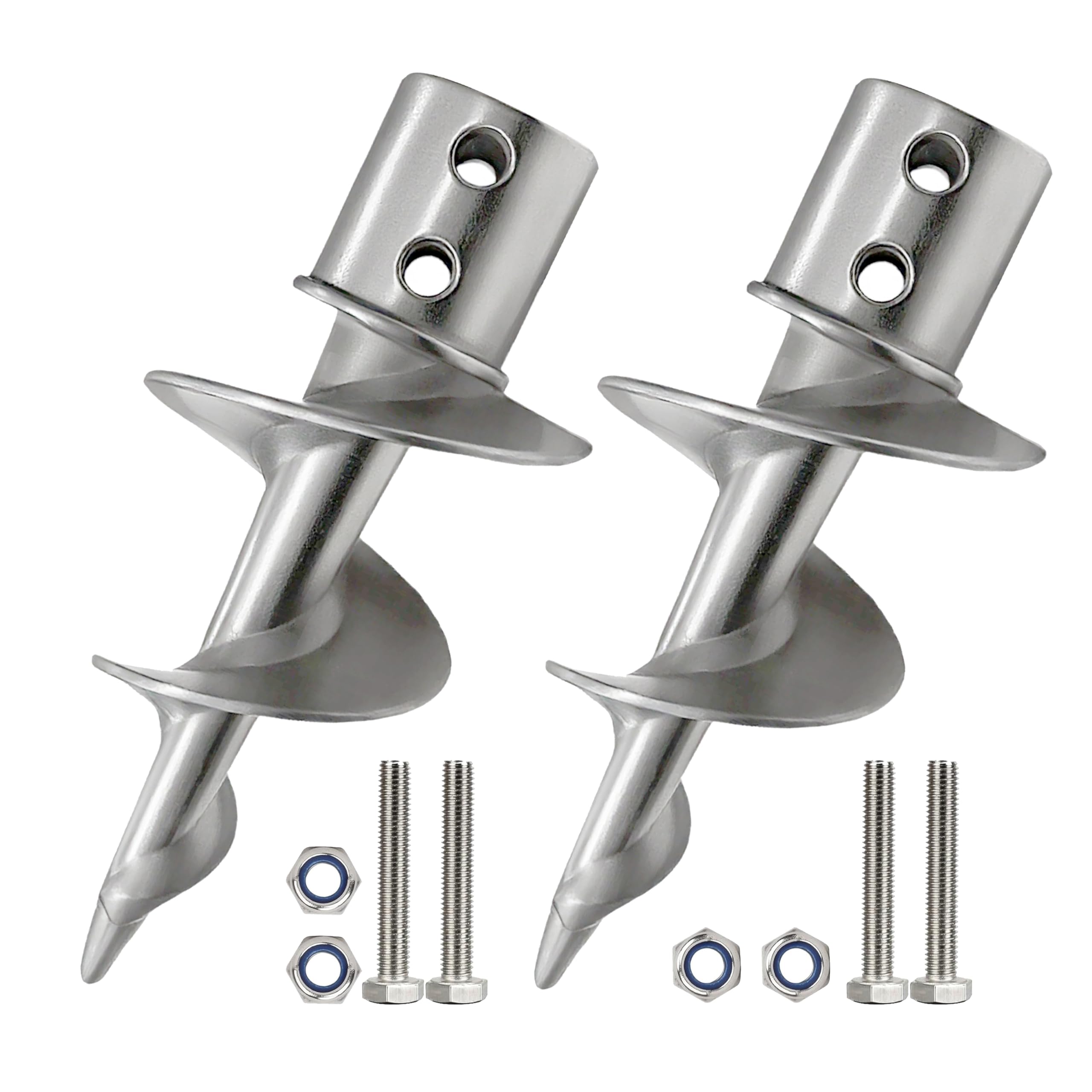 Fologtoo front view of dock auger showing durable design and easy fit