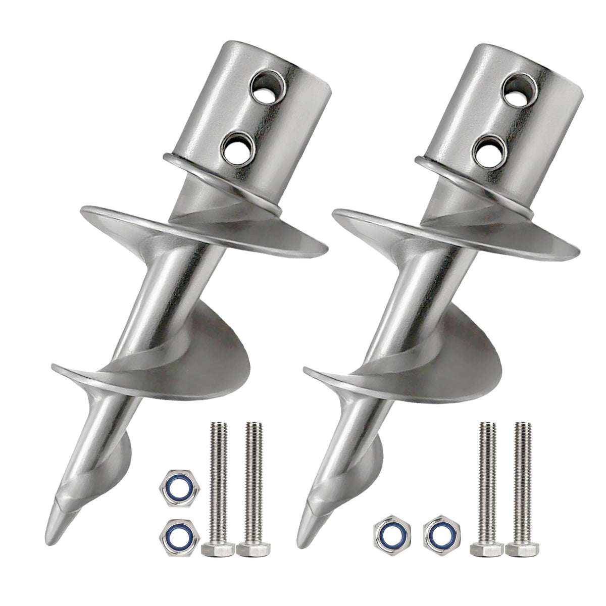 Fologtoo front view of dock auger showing durable design and easy fit