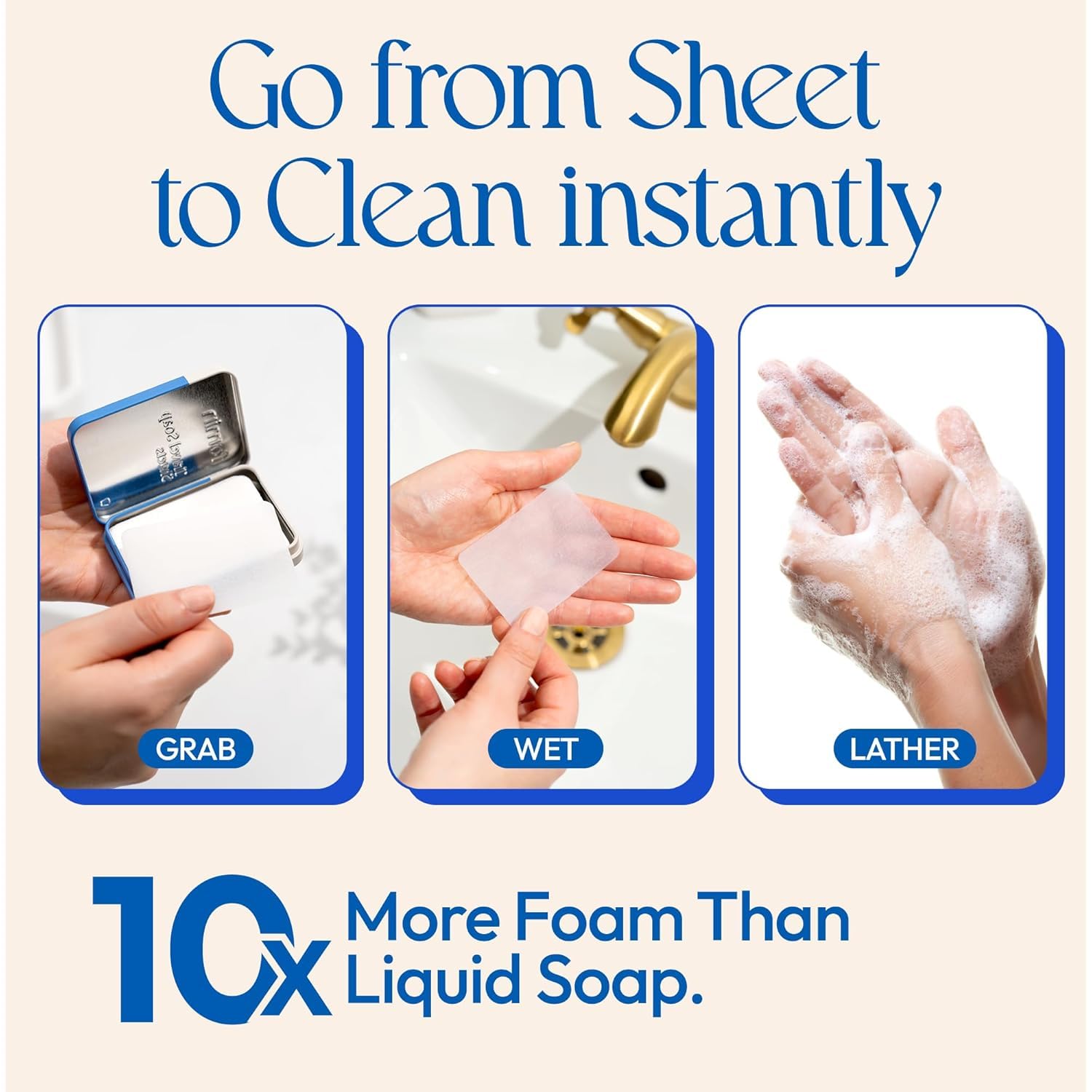 FOMIN soap sheet close-up texture showing thin dissolvable design