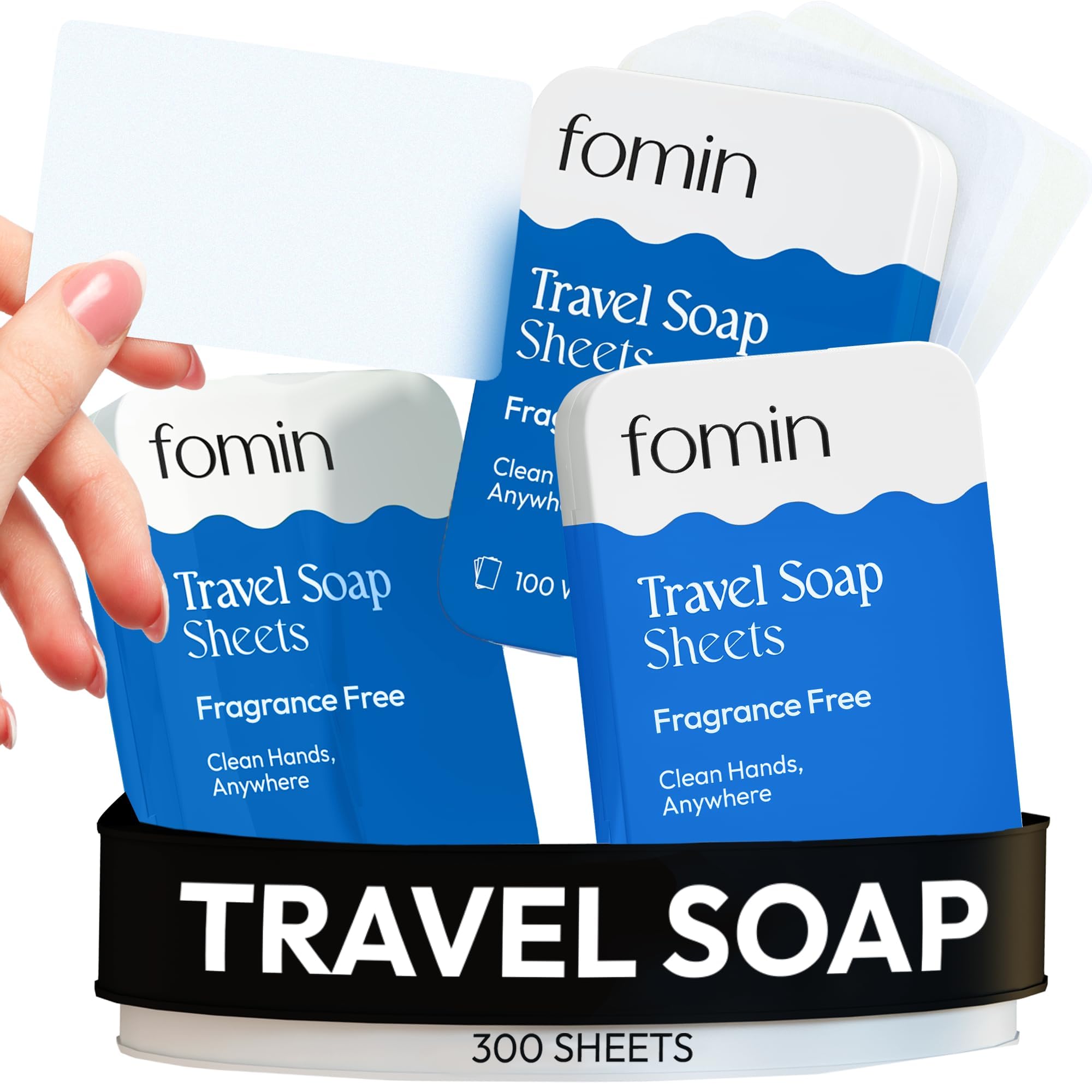 FOMIN tin packaging front view shows compact travel convenience