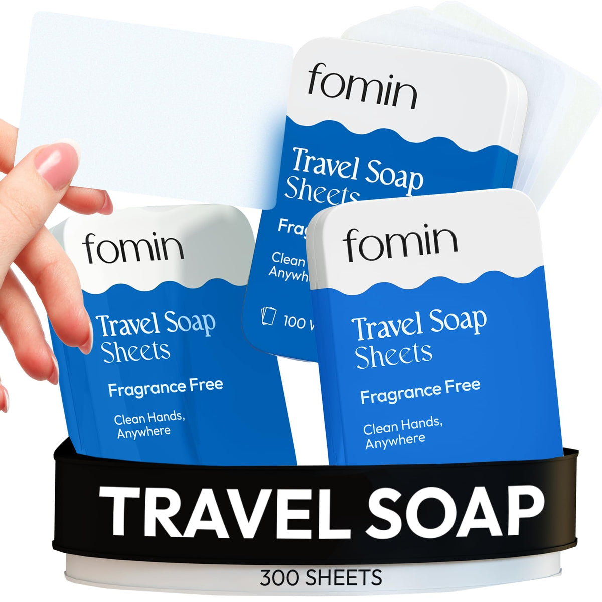 FOMIN tin packaging front view shows compact travel convenience