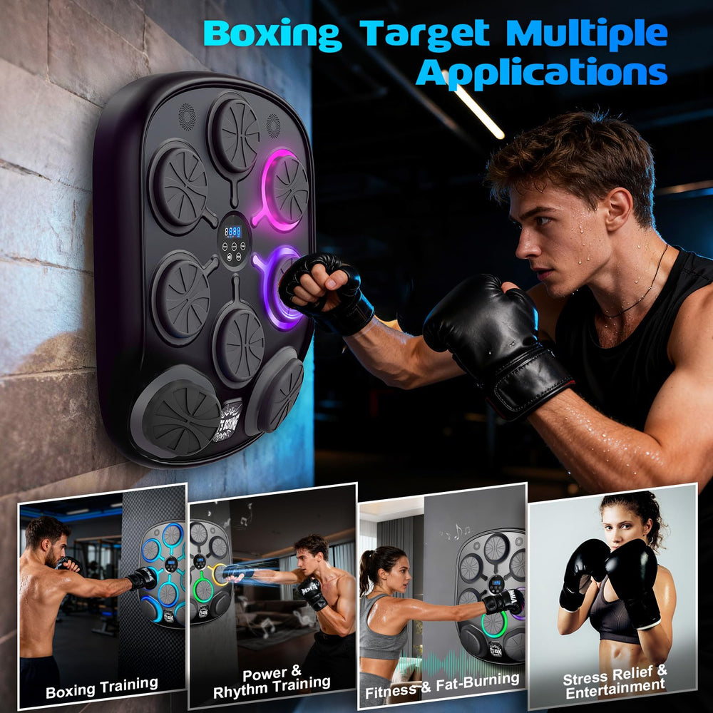 FOOING user punching action with gloves showing rhythm-based training benefit