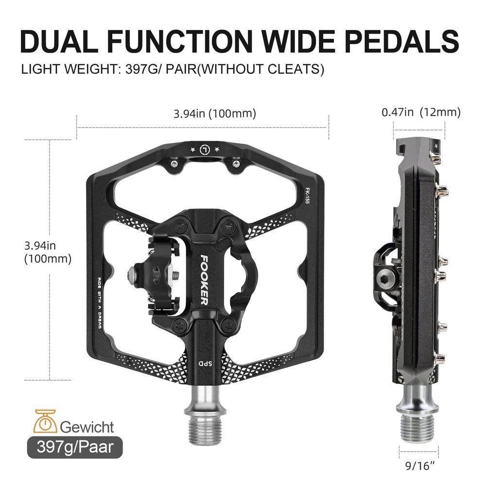 FOOKER clipless side closeup highlighting spring mechanism and adjustability