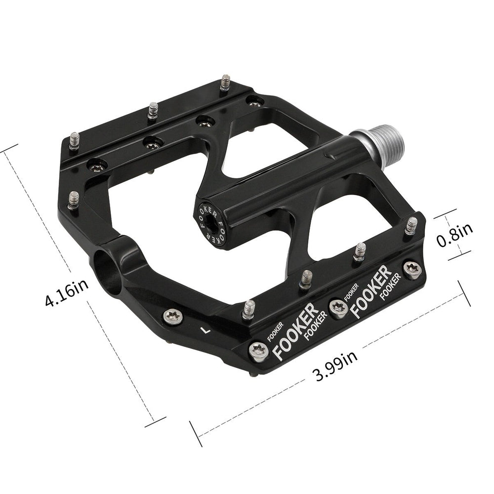 FOOKER pedal mounted on bike crank showing compatibility and scale